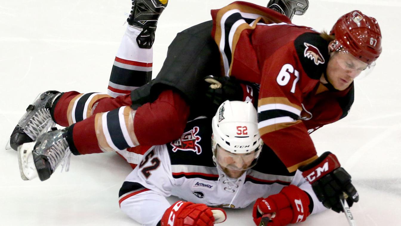 Goalie Adin Hill, Roadrunners blank Grand Rapids 3-0 to clinch home ice in playoffs